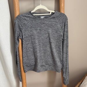 Lands' End Gray Heathered Long Sleeve Crewneck